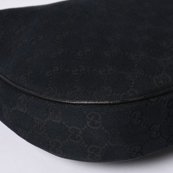 GUCCI グッチ GG柄 ハンドバック ショルダーバッグ 122790 キャンバス レザー ブラック シルバー金具 美品 中古 4a000133