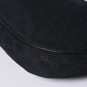 GUCCI グッチ GG柄 ハンドバック ショルダーバッグ 122790 キャンバス レザー ブラック シルバー金具 美品 中古 4a000133