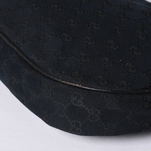 GUCCI グッチ GG柄 ハンドバック ショルダーバッグ 122790 キャンバス レザー ブラック シルバー金具 美品 中古 4a000133