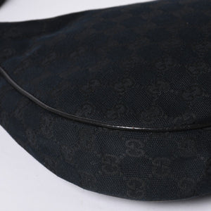 GUCCI グッチ GG柄 ハンドバック ショルダーバッグ 122790 キャンバス レザー ブラック シルバー金具 美品 中古 4a000133