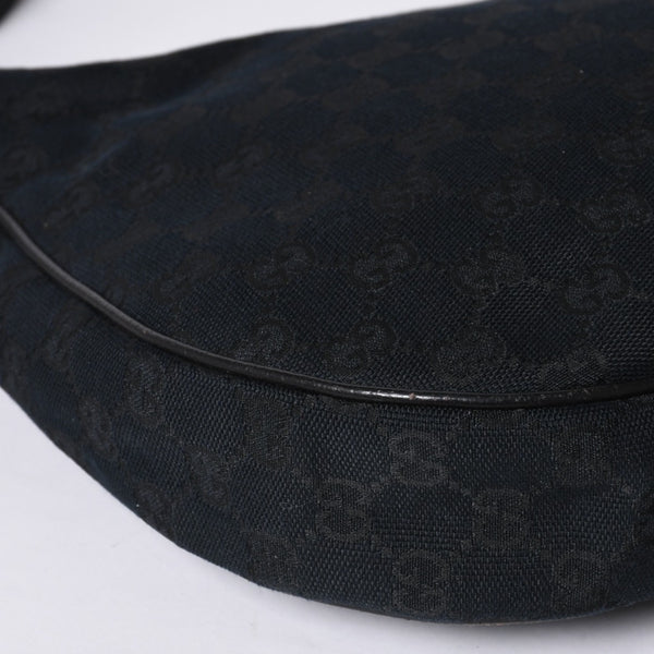 GUCCI グッチ GG柄 ハンドバック ショルダーバッグ 122790 キャンバス レザー ブラック シルバー金具 美品 中古 4a000133