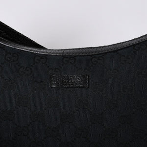 GUCCI グッチ GG柄 ハンドバック ショルダーバッグ 122790 キャンバス レザー ブラック シルバー金具 美品 中古 4a000133