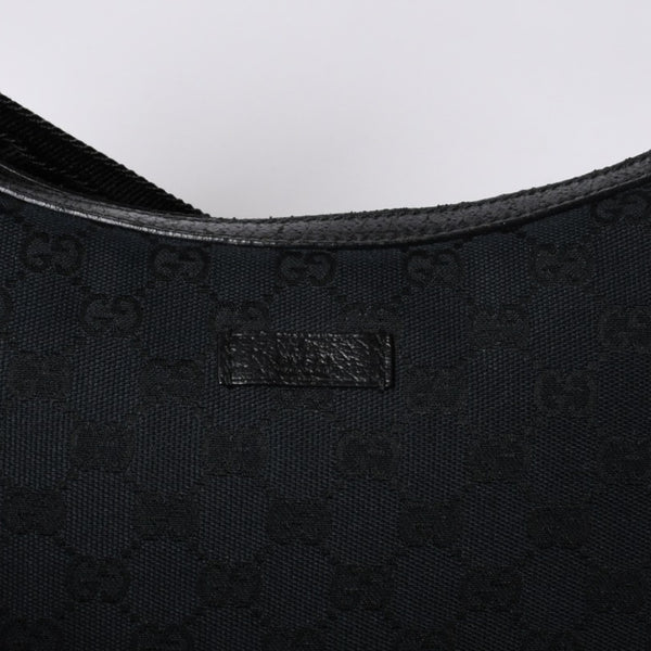 GUCCI グッチ GG柄 ハンドバック ショルダーバッグ 122790 キャンバス レザー ブラック シルバー金具 美品 中古 4a000133
