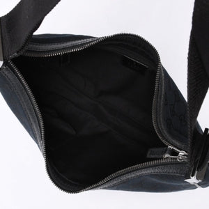 GUCCI グッチ GG柄 ハンドバック ショルダーバッグ 122790 キャンバス レザー ブラック シルバー金具 美品 中古 4a000133