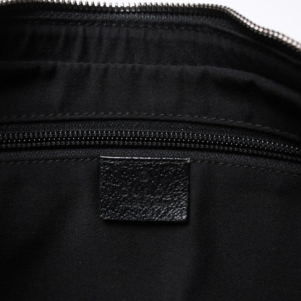 GUCCI グッチ GG柄 ハンドバック ショルダーバッグ 122790 キャンバス レザー ブラック シルバー金具 美品 中古 4a000133