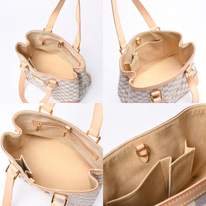 Like new LOUIS VUITTON Handbag N51207 Hampstead PM White Damier Azur Used 4a000395