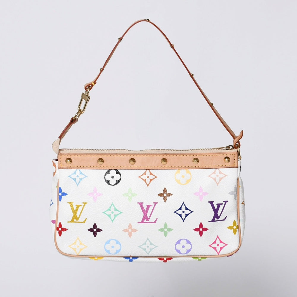 Like new LOUIS VUITTON Pochette Accessory Pouch M92649 Monogram Multicolor Takashi Murakami Used 4a000362