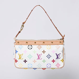 Like new LOUIS VUITTON Pochette Accessory Pouch M92649 Monogram Multicolor Takashi Murakami Used 4a000362
