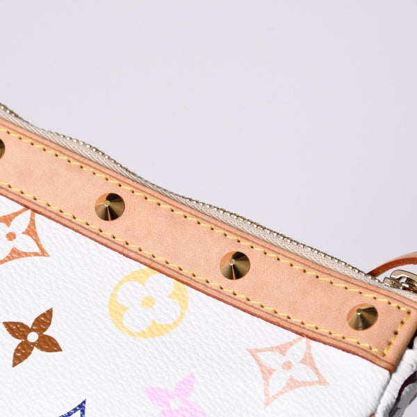 Like new LOUIS VUITTON Pochette Accessory Pouch M92649 Monogram Multicolor Takashi Murakami Used 4a000362