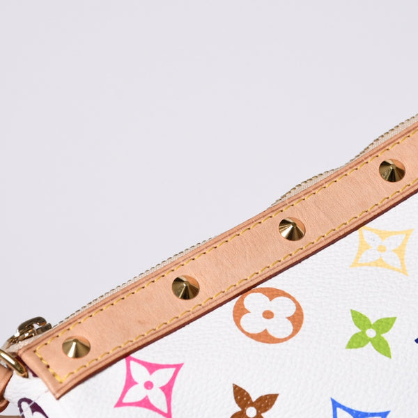 Like new LOUIS VUITTON Pochette Accessory Pouch M92649 Monogram Multicolor Takashi Murakami Used 4a000362