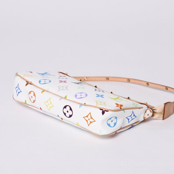 Like new LOUIS VUITTON Pochette Accessory Pouch M92649 Monogram Multicolor Takashi Murakami Used 4a000362