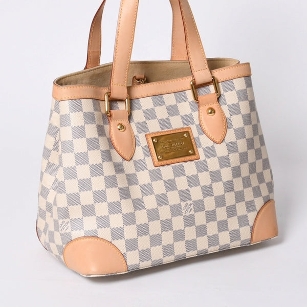 Like new LOUIS VUITTON Handbag N51207 Hampstead PM White Damier Azur Used 4a000395