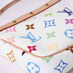Like new LOUIS VUITTON Pochette Accessory Pouch M92649 Monogram Multicolor Takashi Murakami Used 4a000362