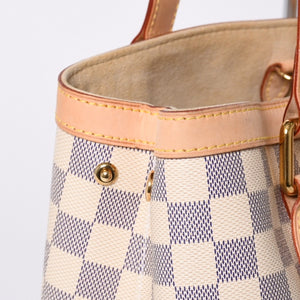 Like new LOUIS VUITTON Handbag N51207 Hampstead PM White Damier Azur Used 4a000395