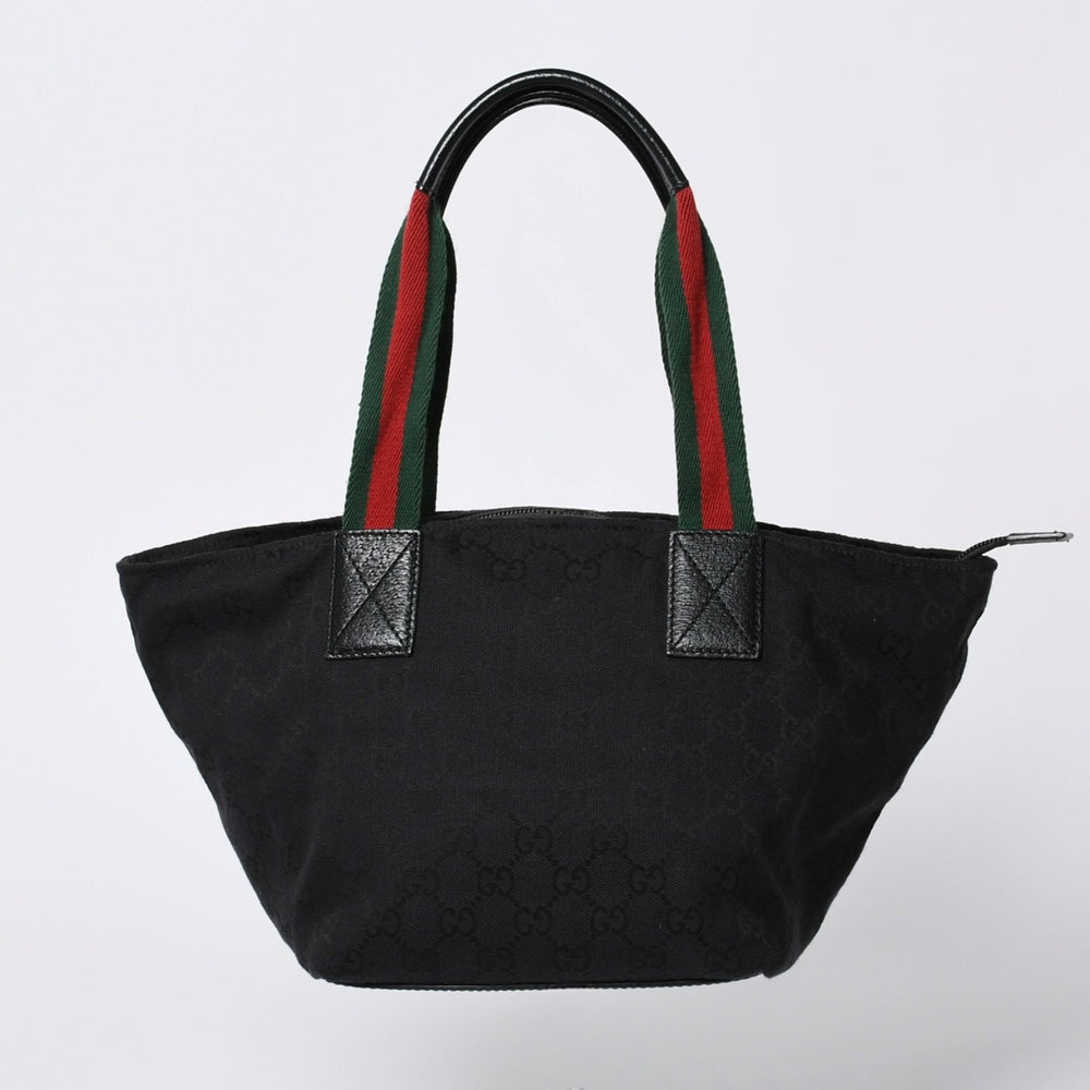 GUCCI グッチ ハンドバッグ 214397 シェリーライン GGキャンバス シルバー金具 ブラック 美品 中古 4a000217