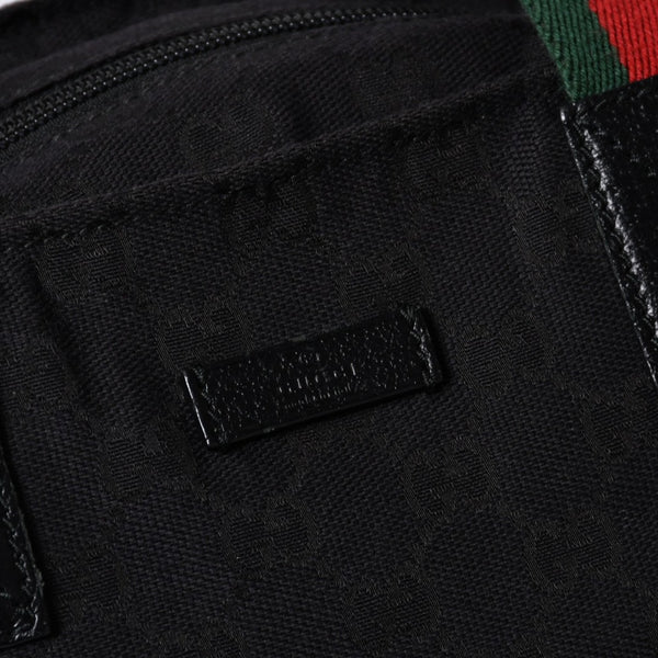 GUCCI グッチ ハンドバッグ 214397 シェリーライン GGキャンバス シルバー金具 ブラック 美品 中古 4a000217