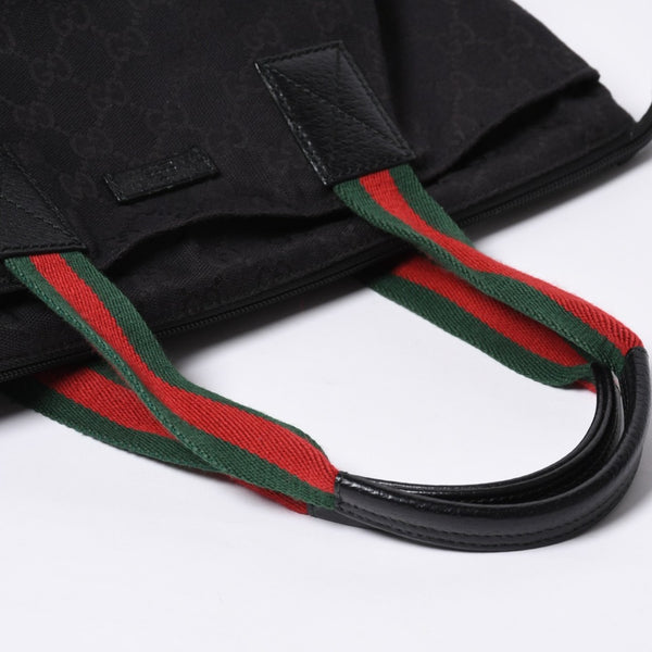 GUCCI グッチ ハンドバッグ 214397 シェリーライン GGキャンバス シルバー金具 ブラック 美品 中古 4a000217