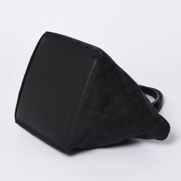 GUCCI グッチ ハンドバッグ 214397 シェリーライン GGキャンバス シルバー金具 ブラック 美品 中古 4a000217