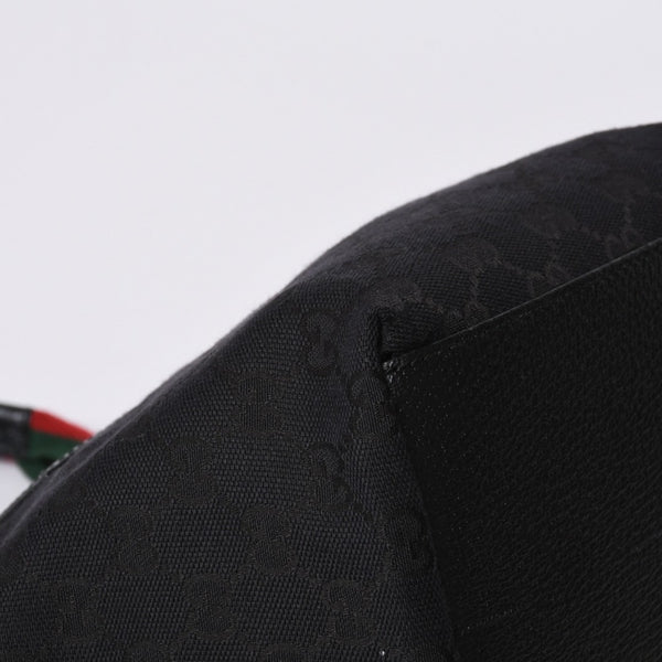 GUCCI グッチ ハンドバッグ 214397 シェリーライン GGキャンバス シルバー金具 ブラック 美品 中古 4a000217