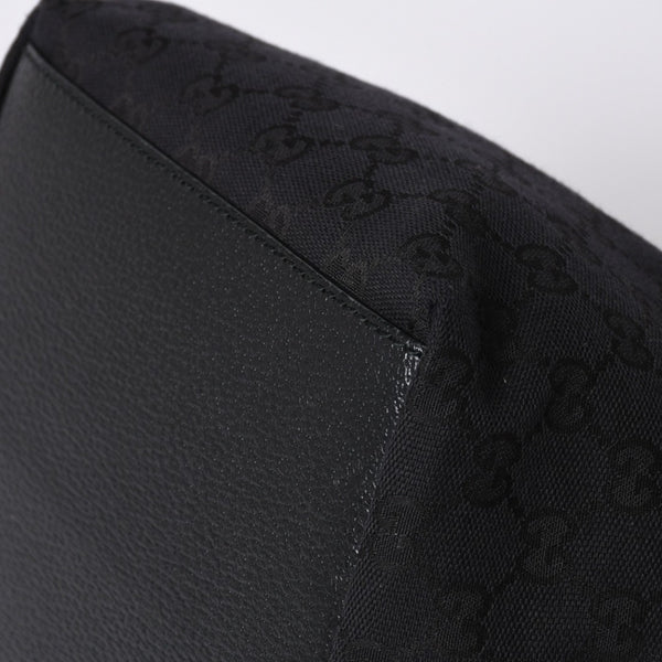 GUCCI グッチ ハンドバッグ 214397 シェリーライン GGキャンバス シルバー金具 ブラック 美品 中古 4a000217