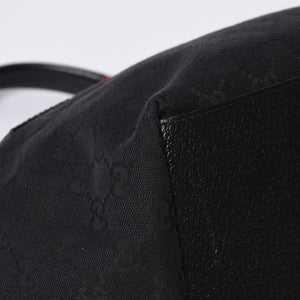 GUCCI グッチ ハンドバッグ 214397 シェリーライン GGキャンバス シルバー金具 ブラック 美品 中古 4a000217