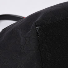 画像をギャラリービューアに読み込む, GUCCI グッチ ハンドバッグ 214397 シェリーライン GGキャンバス シルバー金具 ブラック 美品 中古 4a000217