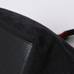 GUCCI グッチ ハンドバッグ 214397 シェリーライン GGキャンバス シルバー金具 ブラック 美品 中古 4a000217