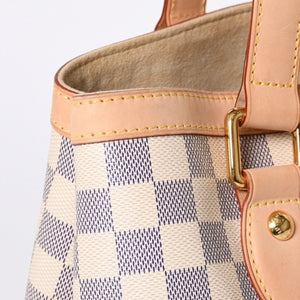 Like new LOUIS VUITTON Handbag N51207 Hampstead PM White Damier Azur Used 4a000395