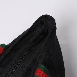 GUCCI グッチ ハンドバッグ 214397 シェリーライン GGキャンバス シルバー金具 ブラック 美品 中古 4a000217