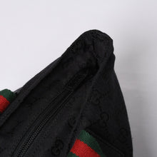 画像をギャラリービューアに読み込む, GUCCI グッチ ハンドバッグ 214397 シェリーライン GGキャンバス シルバー金具 ブラック 美品 中古 4a000217