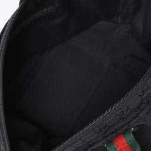 GUCCI グッチ ハンドバッグ 214397 シェリーライン GGキャンバス シルバー金具 ブラック 美品 中古 4a000217
