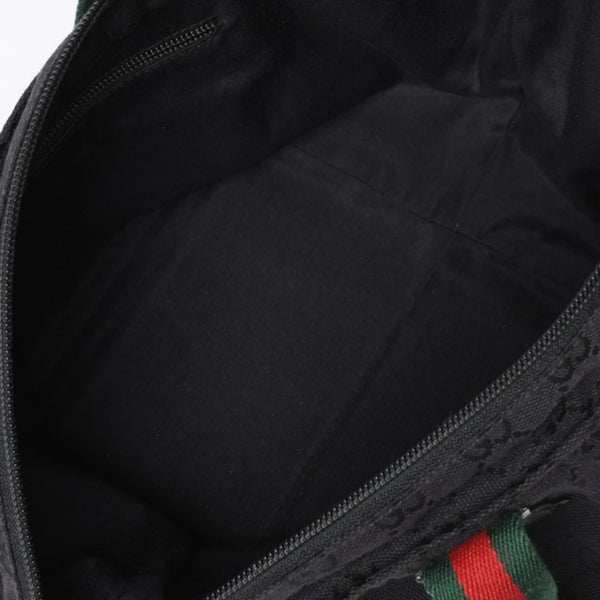 GUCCI グッチ ハンドバッグ 214397 シェリーライン GGキャンバス シルバー金具 ブラック 美品 中古 4a000217