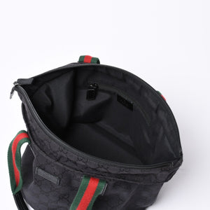GUCCI グッチ ハンドバッグ 214397 シェリーライン GGキャンバス シルバー金具 ブラック 美品 中古 4a000217