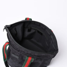 画像をギャラリービューアに読み込む, GUCCI グッチ ハンドバッグ 214397 シェリーライン GGキャンバス シルバー金具 ブラック 美品 中古 4a000217