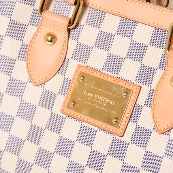 Like new LOUIS VUITTON Handbag N51207 Hampstead PM White Damier Azur Used 4a000395