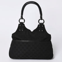 画像をギャラリービューアに読み込む, GUCCI グッチ Hand bag ハンドバッグ GG Canvas GG キャンバス 131329 ブラック イタリア製 美品 中古 4a000388