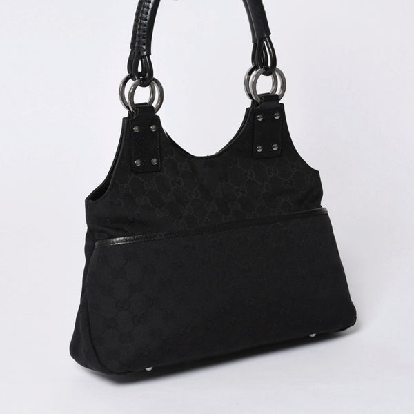 GUCCI グッチ Hand bag ハンドバッグ GG Canvas GG キャンバス 131329 ブラック イタリア製 美品 中古 4a000388
