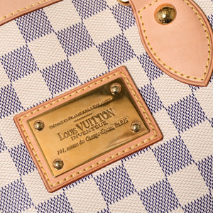 Like new LOUIS VUITTON Handbag N51207 Hampstead PM White Damier Azur Used 4a000395