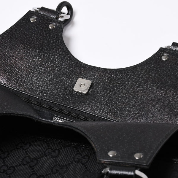 GUCCI グッチ Hand bag ハンドバッグ GG Canvas GG キャンバス 131329 ブラック イタリア製 美品 中古 4a000388