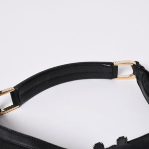 GUCCI Gucci Hobo One Shoulder Bag 002113 GG Canvas Silver Hardware Black Good Condition Used 4a000191
