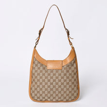 画像をギャラリービューアに読み込む, GUCCI グッチ ホーボー ワンショルダー ハンドバッグ 001 4129 001013 GGキャンバス レザー ベージュ ゴールド金具 美品 中古 4a000188
