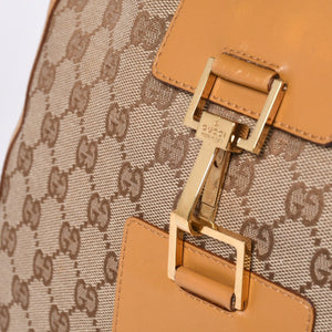 GUCCI Gucci Hobo One Shoulder Handbag 001 4129 001013 GG Canvas Leather Beige Gold Hardware Good Condition Used 4a000188
