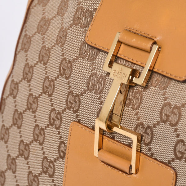 GUCCI Gucci Hobo One Shoulder Handbag 001 4129 001013 GG Canvas Leather Beige Gold Hardware Good Condition Used 4a000188