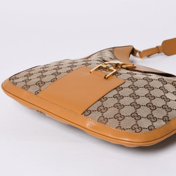 GUCCI Gucci Hobo One Shoulder Handbag 001 4129 001013 GG Canvas Leather Beige Gold Hardware Good Condition Used 4a000188