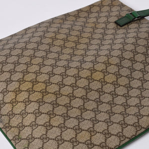 GUCCI グッチ GG スプリーム 131258 グリーン×ブラウン Tote Bag トートバッグ PVC レザー 良品 中古 4a000397