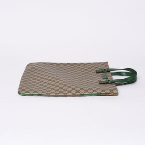 GUCCI グッチ GG スプリーム 131258 グリーン×ブラウン Tote Bag トートバッグ PVC レザー 良品 中古 4a000397