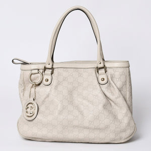 GUCCI Gucci Handbag 296835 002123 GG Pattern Leather Ivory Gold Hardware Good Condition Used 4a000221