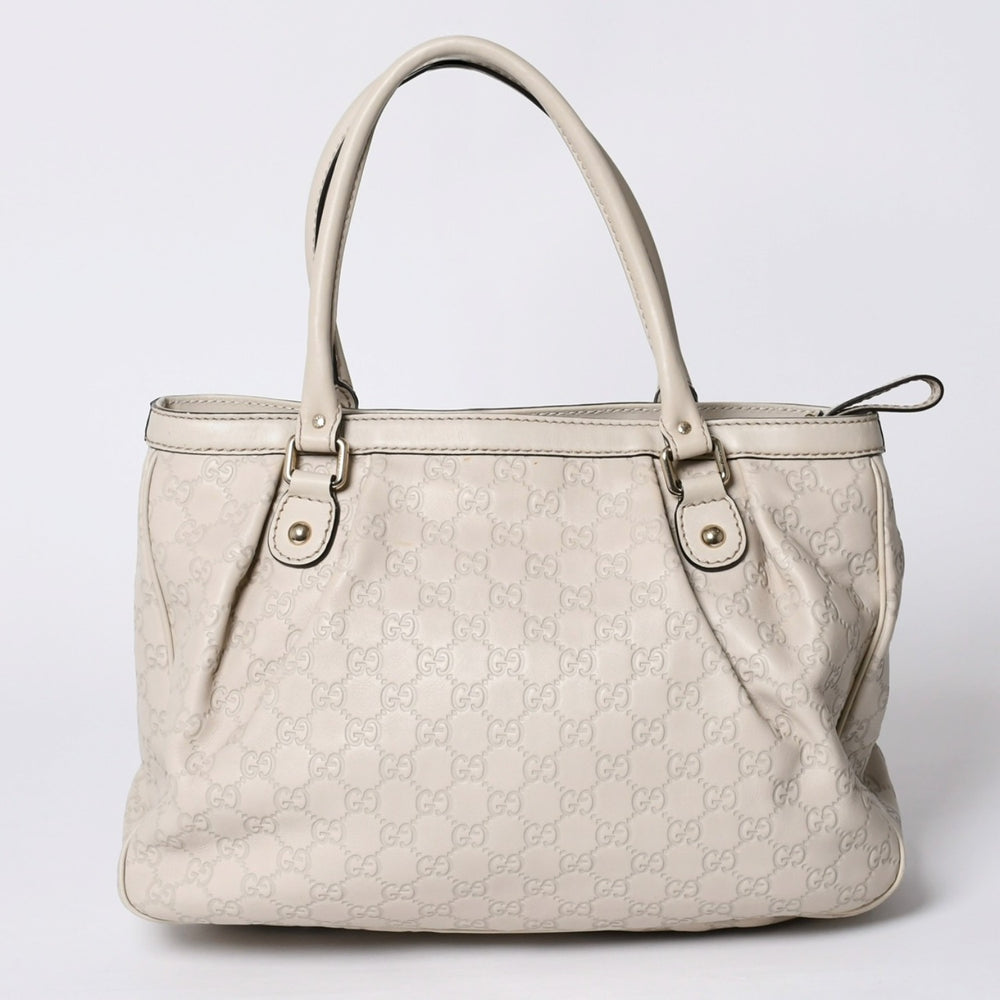 GUCCI グッチ ハンドバッグ 296835 002123 GG柄 レザー アイボリー ゴールド金具 美品 中古 4a000221