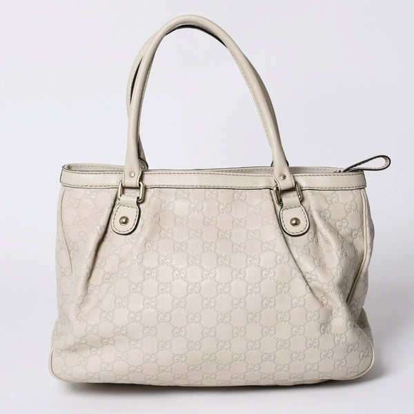GUCCI Gucci Handbag 296835 002123 GG Pattern Leather Ivory Gold Hardware Good Condition Used 4a000221