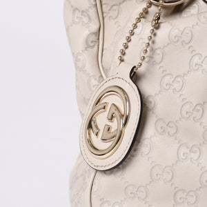 GUCCI Gucci Handbag 296835 002123 GG Pattern Leather Ivory Gold Hardware Good Condition Used 4a000221